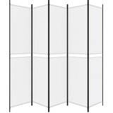 Sobna pregrada s 5 panela bijela 250 x 220 cm od tkanine | Eponuda.ba