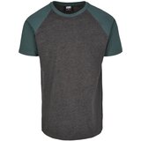 Urban Classics Raglan Contrast Tee charcoal green/bottlegreen Cene