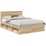  Krevetna konstrukcija s uzglavljem Sonoma hrast 140 x 200 cm | shoptok.hr