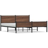 vidaXL Metalni okvir kreveta bez madraca smeđa boja hrasta 180x200 cm Cijene