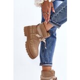 Boto Women's Ankle Boots with Quilting and Lacing Khaki Bizzanti | Eponuda.ba