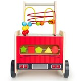 ECO TOYS Lesena izobraževalna poganjalka 2v1 s kockami 41,5x28x46 cm, gasilci | Shoptok.si