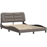  Posteljni okvir z LED lučkami taupe 140x200 cm tkanina | Shoptok.si