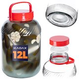 KADAX steklen kozarec 12L z navojnim pokrovčkom in ročajem za vlaganje zelja in kumar, (5000355006) | Shoptok.si