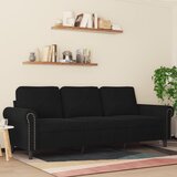 vidaXL Kavč trosed črn 180 cm žamet Cene