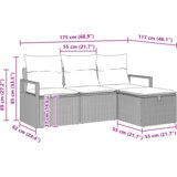 vidaXL 4-delni vrtni kavč set z blazinami Bež Poli Ratan | Shoptok.si