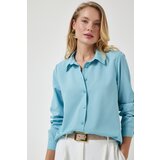 Happiness İstanbul Women's Turquoise Soft Textured Basic Shirt cene
