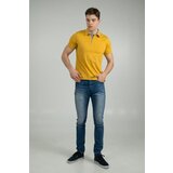 Legendww muška zuta polo majica od pamuka sa prugastim detaljima na kragni 6139-9229-51 Cene