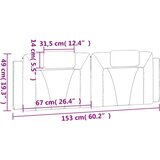  Jastuk za uzglavlje bijeli 152 cm od umjetne kože - Bijela 152 cm 1 | shoptok.hr