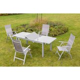 Gardenson Raztegljiva Vrtna Miza Ambia, Steklo, Aluminij, 160-220x90 | Shoptok.si