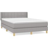  Krevet s oprugama i madracem svjetlosivi 140x190 cm od tkanine | shoptok.hr