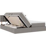 Krevet s od storage Sivo-smeđa 200 x 200 cm Lažna koža | Eponuda.com
