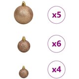 vidaXL Umjetna preddekorirana božićna jelka Roza 120 cm PVC | Shoptok.si