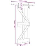  Klizna vrata NARVIK Prirodna i crna 80 x 210 cm (152,5 cm) | Eponuda.com