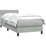 Box Spring krevet s madracem svijetlo sivi 90x220 cm baršun | shoptok.hr