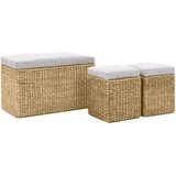  Klupa s 2 taburea od morske trave siva | Eponuda.com