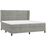  s oprugama i madracem svjetlosivi 200x200 cm baršunasti | shoptok.hr