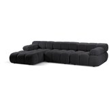 Micadoni Antracitno siva kotna sedežna garnitura iz tkanine bouclé (levi kot) Bellis – Home | Shoptok.si