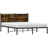  Metalni okvir kreveta bez madraca smeđa boja hrasta 137x190 cm | shoptok.hr