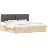  Krevetni okvir s tapiciranim uzglavljem Tamno siva 200 x 200 cm | shoptok.hr