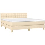  Krevet box spring s madracem LED krem 160x200 cm od tkanine | shoptok.hr
