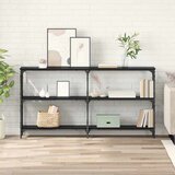 vidaXL Konzolna miza Črni hrast 156 x 28 x 80,5 cm Konstruiran les | Shoptok.si