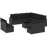  12-dijelni set vrtnih sofa od poliratana s jastucima crni | shoptok.hr