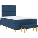 vidaXL Box Spring Postelja z Vzmetnico & Klopejo Modra 120x190 cm Tkanina, (22080785) | Shoptok.si