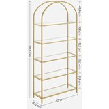 Staklena Polica - Zlatna | shoptok.hr