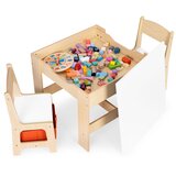 ECO TOYS Dječji set namještaja – stol i 2 stolca s pločom za pisanje crvena | shoptok.hr