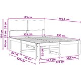  Krevetni okvir s uzglavljem ROSTOCK Prirodna 135 x 190 cm | shoptok.hr