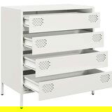 vidaXL Komoda bela 68x39x73,5 cm hladno valjano jeklo | Shoptok.si