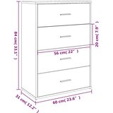  Komoda siva sonoma 60x31x84 cm inženirski les | Shoptok.si