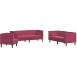  3-dijelni set sofa Chesterfield crvena boja vina baršunasti | shoptok.hr