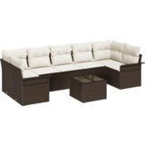  8-dijelni vrtni set sofe s jastučićima smeđi poli ratan | shoptok.hr