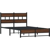 vidaXL Metalni okvir kreveta bez madraca smeđi hrast 120x200 cm | shoptok.hr