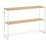 Kave Home Bela/naravna stranska mizica v hrastovem dekorju 30x120 cm Yoana – Cene