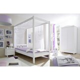 MID.YOU Postelja Z Baldahinom Laluna, Bela, Masivno | Shoptok.si