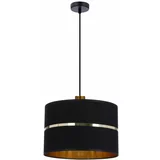 Candellux Lighting Črna viseča svetilka s tekstilnim senčnikom ø 30 cm Assam –