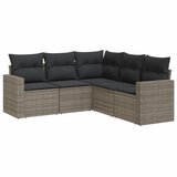 Maison Chic Seti vrtnega pohištva - Vrtna garnitura - Vrtni pohištvo set 5-delna z blazinami siv poli ratan, (21815187) | Shoptok.si