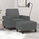  The Living Store Fotelj s stolčkom za noge temno siv 60 cm blago - Kavč S Stolčkom Za Noge, (21447993) Cene