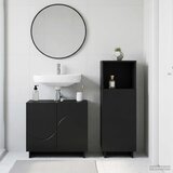  Set ormarića za kupaonicu 2 kom. Crna Prerađeno drvo | shoptok.hr