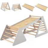  3 v 1 set plezalnih igrač za malčke, plezalni trikotnik & lestev & tobogan, siv | Shoptok.si