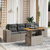 Maison Chic Seti vrtnega pohištva - Vrtna garnitura - Vrtni pohištvo set 5-delna z blazinami siv poli ratan, (21819823) | Shoptok.si