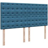  Otomanski posteljni okvir z vzmetnicami moder 200x200cm žamet, (22053197) | Shoptok.si