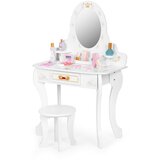 ECO TOYS Dječji drveni toaletni stol veliki s ogledalom za djevojčice | shoptok.hr
