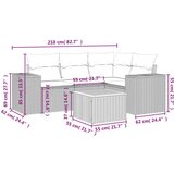vidaXL 5-dijelni vrtni set sofa s jastucima bež od poliratana | shoptok.hr