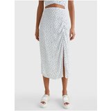 Tommy Hilfiger White Women's Patterned Midi Skirt with Slit Tommy Jeans - Women Cene