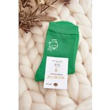 Kesi Women's smooth socks with a kitten, green | shoptok.hr