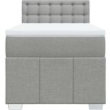 vidaXL Box spring postelja z vzmetnico svetlo siv 100x200 cm blago | Shoptok.si